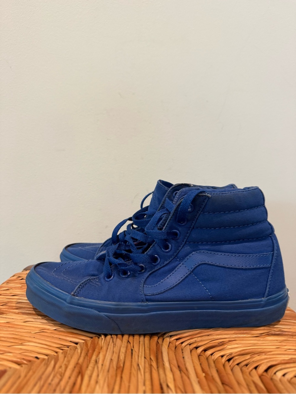 Blue High Top canvas vans size women’s 8 mens 6.5